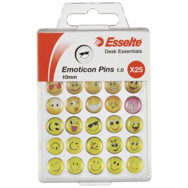 Esselte Novelty Pins Emoticons Pack 25