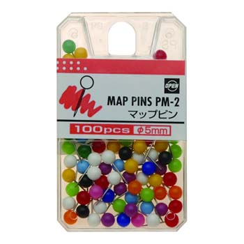Pins Map Assorted 100 Pack