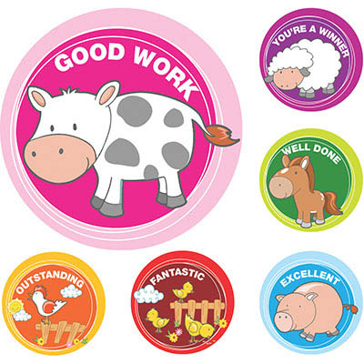 Merit Sticker - Avery - Farm Animals - Pack of 96